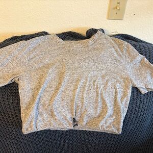 2/$10 PINK Victoria's Secret Light Gray Drawstring Tee